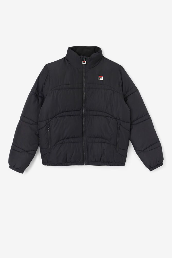 Fila Jacket Mens Black - Elias Puffer - Philippines 1259367-UK